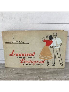 Leningrad A Short Guide 1960 Vintage Tourist Book With Map Russian & English